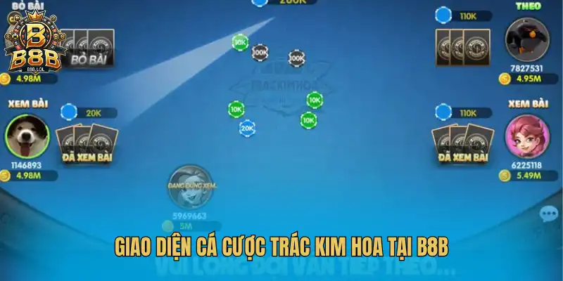 Giao diện cá cược trác kim hoa tại B8B