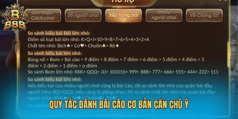 Quy tắc đánh bài cào cơ bản cần chú ý