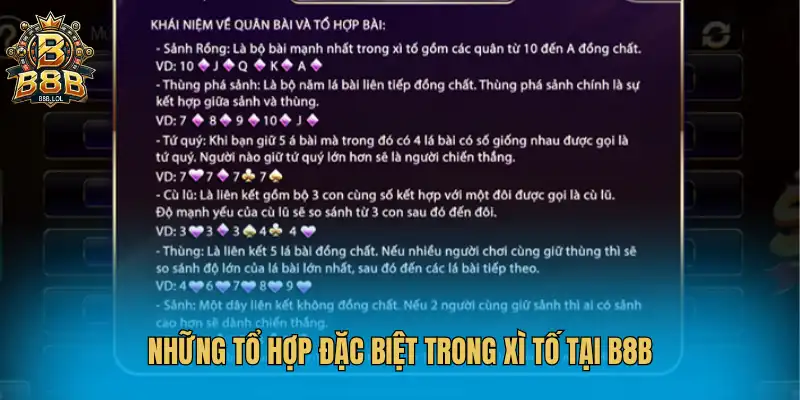 Những tổ hợp đặc biệt trong xì tố tại B8B